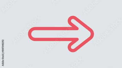 Red arrow pointing right on gray background for direction guidance