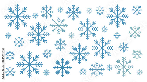 Snowflakes falling gently on winter background