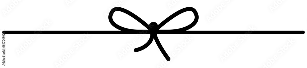 Obraz premium Simple line art of decorative knot and in simple style. Black outline illustration on white, ideal for elegant packaging, cards and birthday designs.