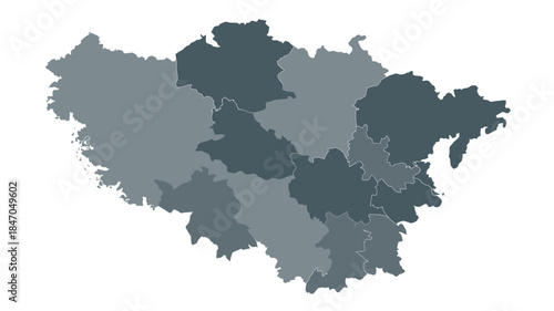 Grey regions map with various shades