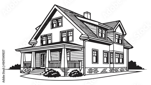 Black home icon, minimal outline style, smooth geometric lines, balanced proportions, SVG vector, transparent background, consistent stroke width, modern UI/UX design