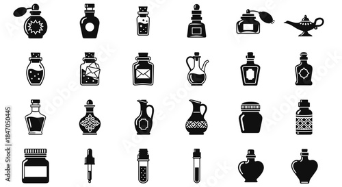 Various Perfume Bottles and Fragrance Icons 