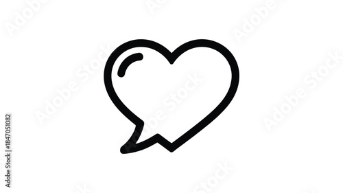 Heart speech bubble for love, care, or feedback expression