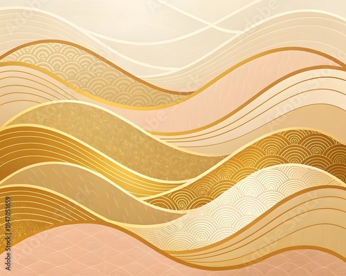 Abstract orange wave background with flowing curved lines in a modern vector design