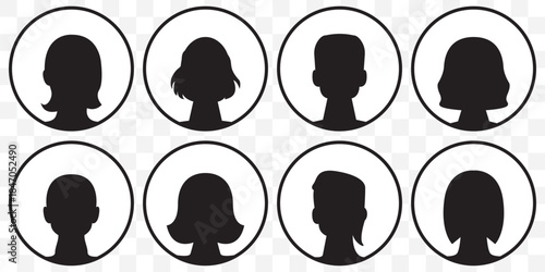 Default Placeholder Avatar Profile on Transparent Background Man and Woman 