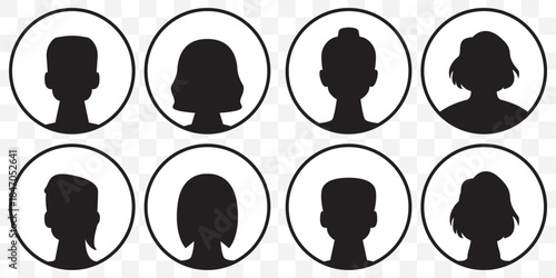 Default Placeholder Avatar Profile on Transparent Background Man and Woman 