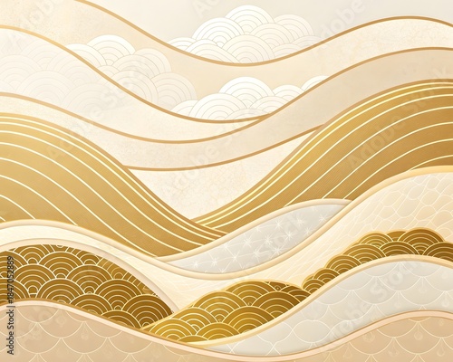 Abstract orange wave background with flowing curved lines in a modern vector design