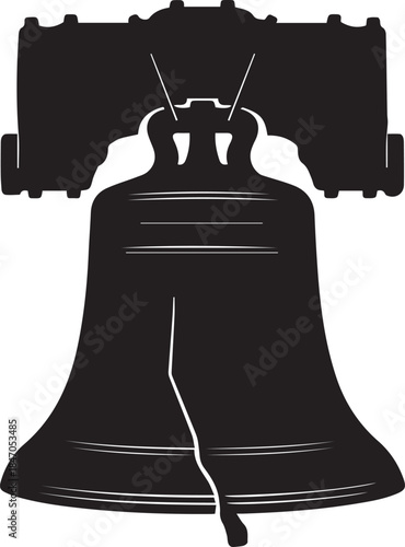 Black silhouette of the liberty bell iconic american symbol