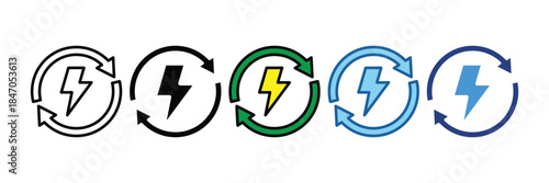 Renewable Energy Icon Set Multiple Style Collection