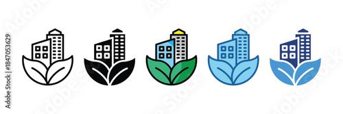 Sustainable City Icon Set Multiple Style Collection