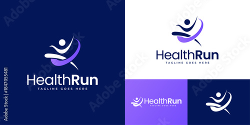 Health Run logo representing vitality, fitness, and wellness designed to communicate energy, movement, and a modern identity for healthcare, fitness, and active lifestyle branding