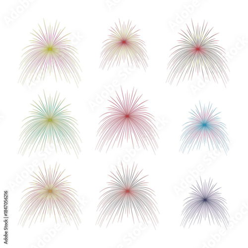 set of abstract flowers