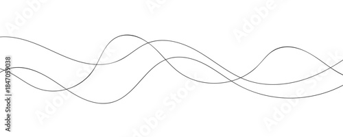 Line art abstract vector illustration. Wavy lines.