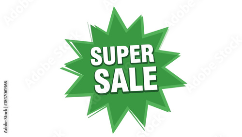 Green super sale starburst badge with white text