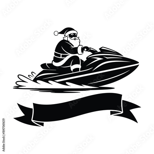 Santa Claus Riding Jet Ski