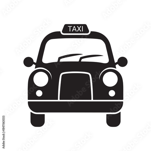 Minimalist Taxi Car Icon – Simple Cab Transportation Symbol for Travel, Ride Service, City Transport, and Public Service Design.