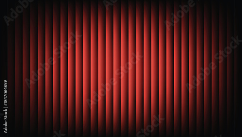 Red gradient curtain with vertical lines and