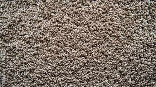 Close-up of a brown flecked carpet texture. Detailed macro view of flooring material and fabric pattern. Abstract background for interior design