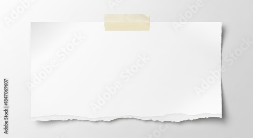 Wallpaper Mural Blank white torn paper note with sticky tape on light background Torontodigital.ca