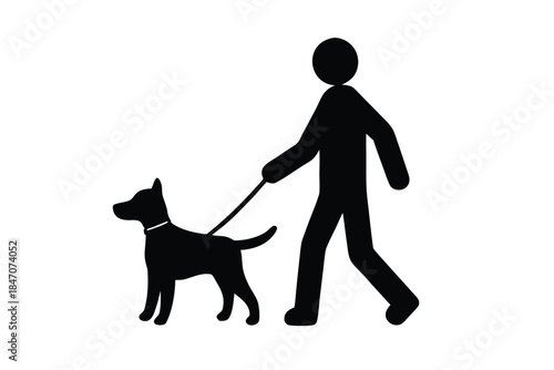 walking dog  vector icon silhouette