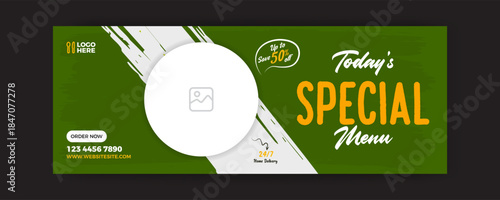 Food advertisement Banner Post vector.