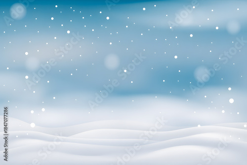 Wallpaper Mural Abstract Winter Snow Landscape Background with Falling Snow
 Torontodigital.ca