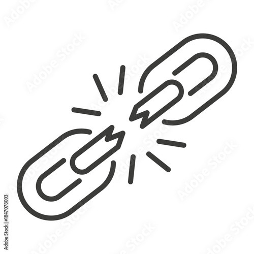 Broken chain link icon. Crash chain. Vector illustration eps 10
