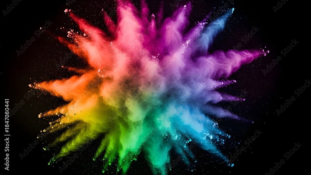 Fototapeta premium Vibrant holi celebration with colorful powder explosion