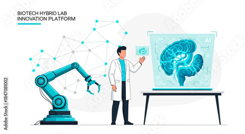 Future healthcare with biotechnology and AI robotic assistance for neurological research