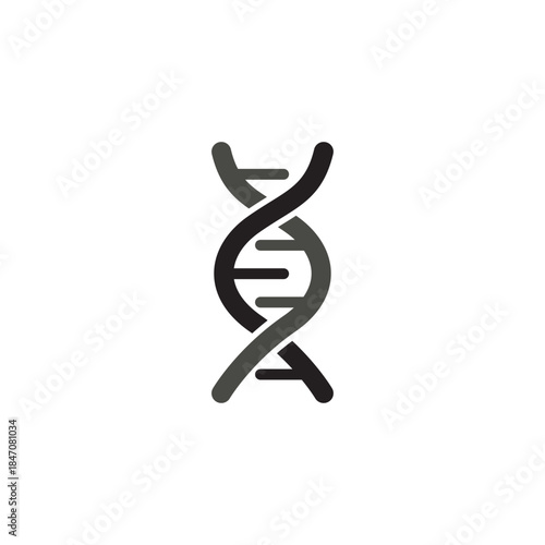 Simple DNA vector icon on white background.