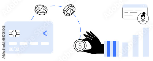 Digital payment concept. Digital payment financial transactions, secure online transfers, and integration with user profiles. Digital payment for fintech, e-commerce, apps, and bank platforms