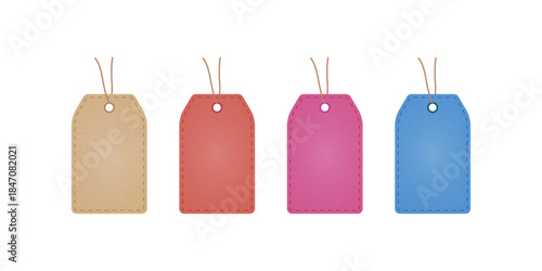 Blank retail price tags set colorful label templates