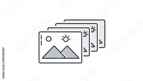 Image Editing Icon: Simple icon of image editing process, featuring graphic elements that represent the tools of creation.