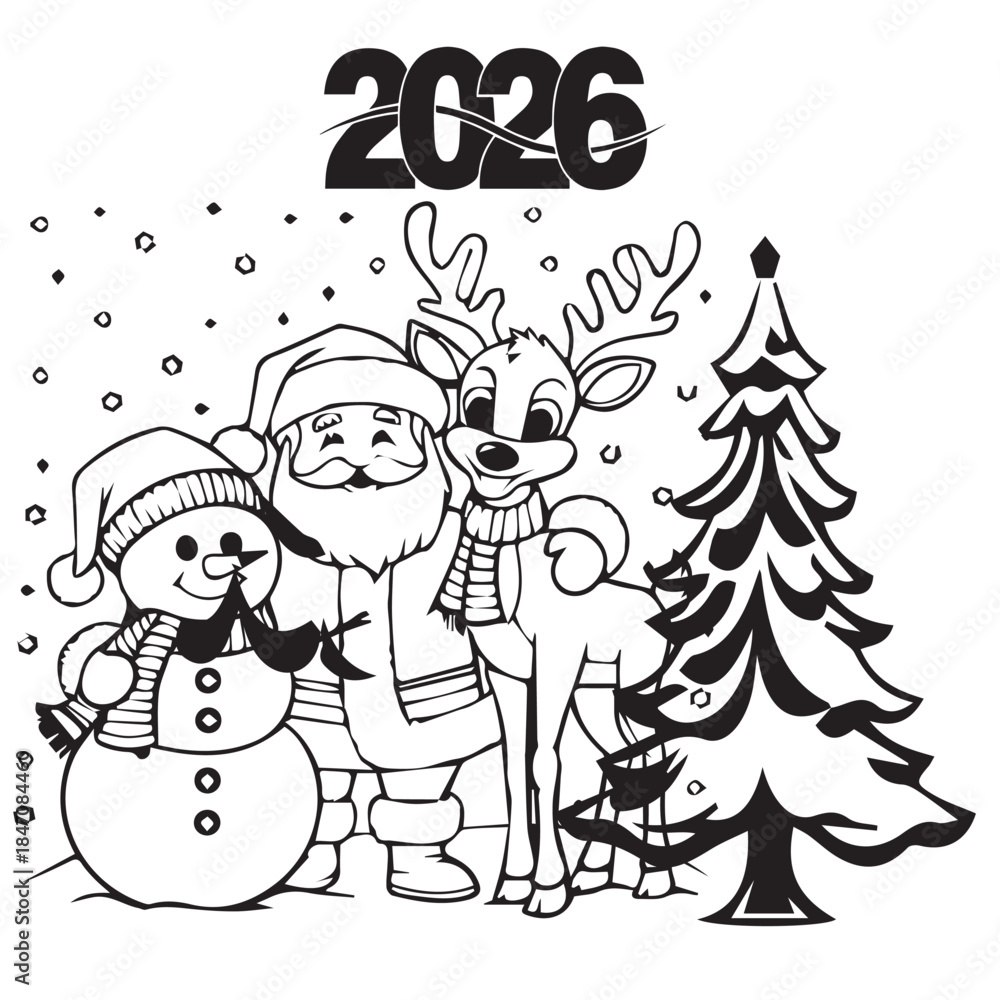 Fototapeta premium christmas card with snowman
