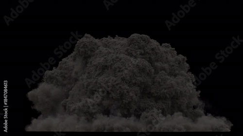 The explosion of a military explosives or flammable with a strong smoke.