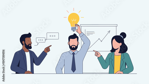 Modern Business Productivity Flat Vector Illustration Set