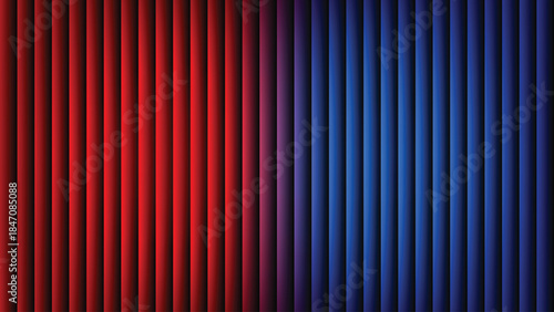 Red and blue gradient colored background with vertical lines pattern
