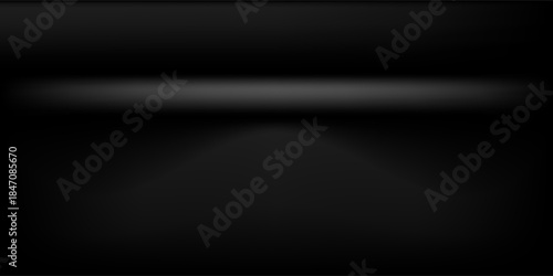 Black background. Minimal 3d shelf. Room in the 3d. For backdrop,wallpaper,background. Space for text. vector background.