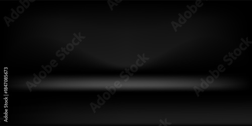 Black background. Minimal 3d shelf. Room in the 3d. For backdrop,wallpaper,background. Space for text. vector background.