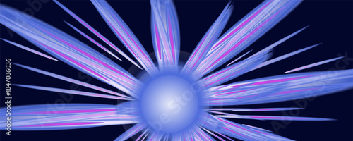 Speed lights motion background, cityscape and rail track in tokyo from speed train. Illustration of light ray,