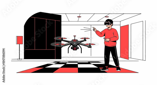 Immersive drone control in virtual reality environment with advanced technology integration