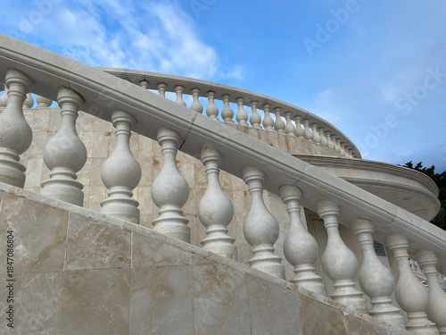Beautiful stone staircase and blue sky