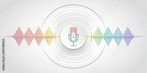 Digital Voice Assistant, AI Sound Wave & Speech Recognition Concept