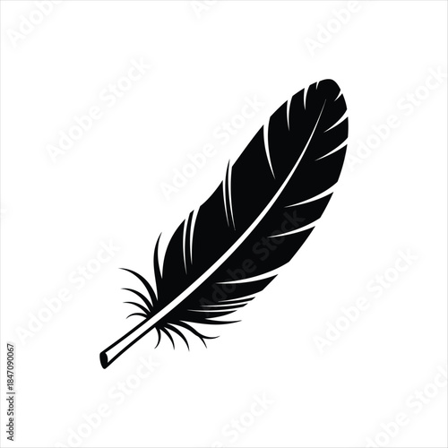 Simple feather icon design representing lightness and natural creativity