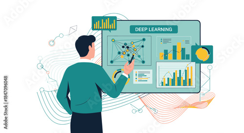 Explaining complex deep learning concepts with visual diagrams and charts presentation