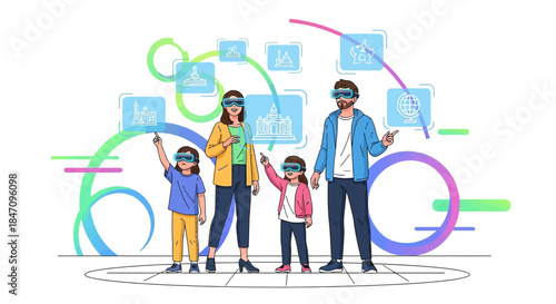 Family embarks on a virtual journey exploring global architectural wonders through augmented