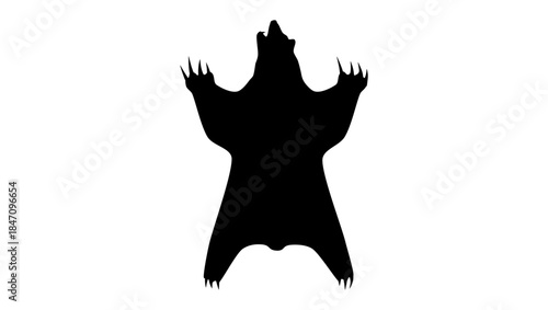 bear skin symbol, black isolated silhouette