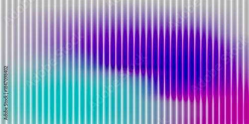 Concept of ripple gradient background. Vector illustration with ripple glass texture effect. Futuristic vibrant ribbed banner. Modern colourful gradient background with glass displacement effect.