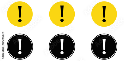 Warning Symbol Collection A minimalist collection of exclamation marks, serving as visual alerts, warnings, or indicators in various scenarios.