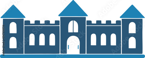 An illustrative icon of a medieval castle with crenellated walls and towers